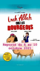 Affiche du spectacle Inchallah chez les bourgeois humour au théâtre à Biarritz le petit bijou