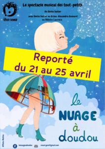 affiche du spectacle pour enfant "Le Nuage de Doudou" thatre pour enfant à biarritz