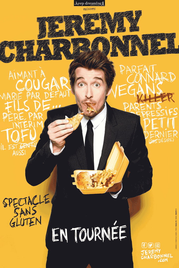 Affiche JEremy Charbonnel pour le spectacle Sans Gluten