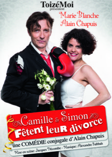Affiche des toizémoi, couple qui interprétent "Camille et Simon fêtent leur divorce"
