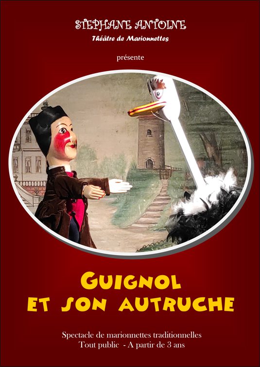 Affiche Guignol et son autruche