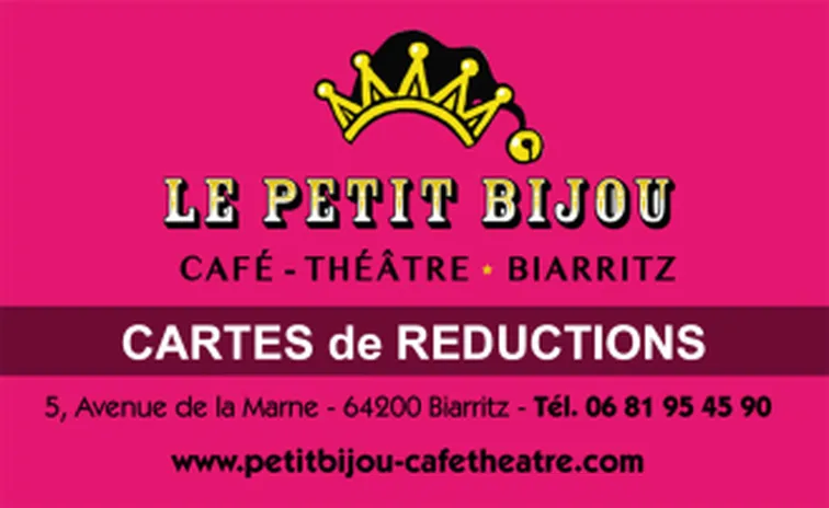 Exemple fictif de carte de réduction pour les spectacles du Petit Bijou à Bijou