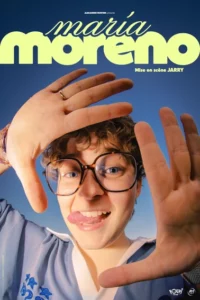 Affiche pour Maria Moreno, une photo d'elle qui tire la langue